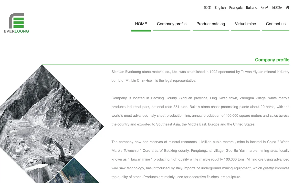 Everloong Stone Website interface preview