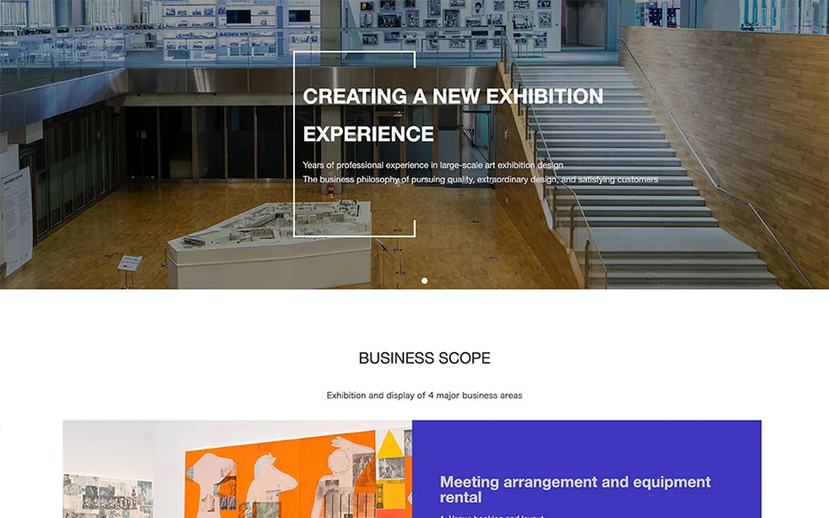 Exhibition Services Company Website interface preview