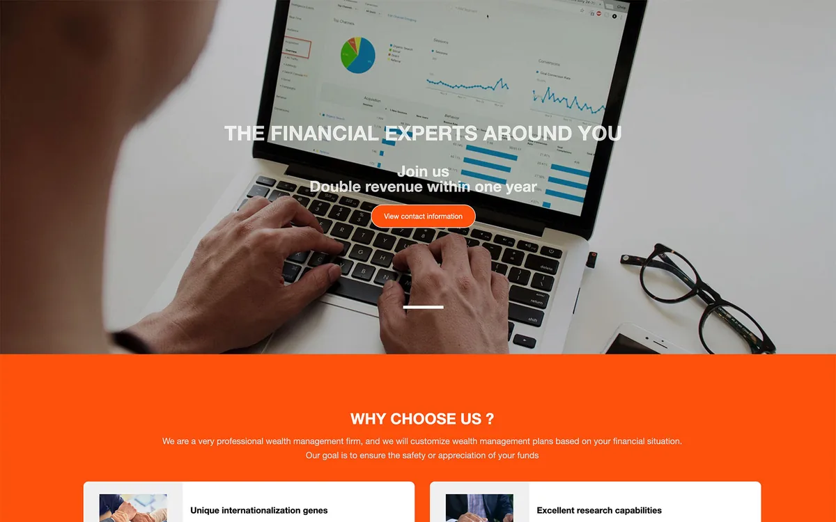 Financial Advisory Website interface preview