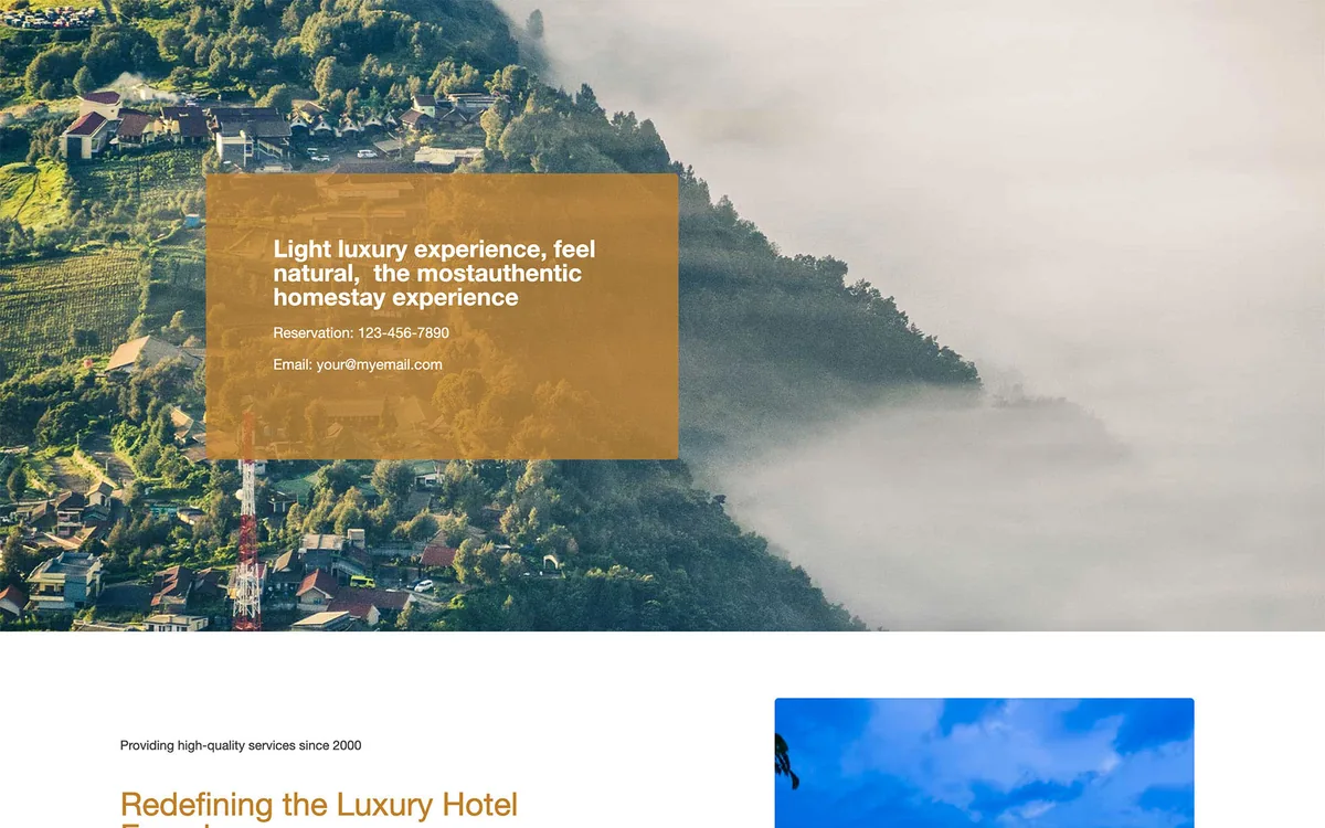 Luxury Mountain Resort Website interface preview