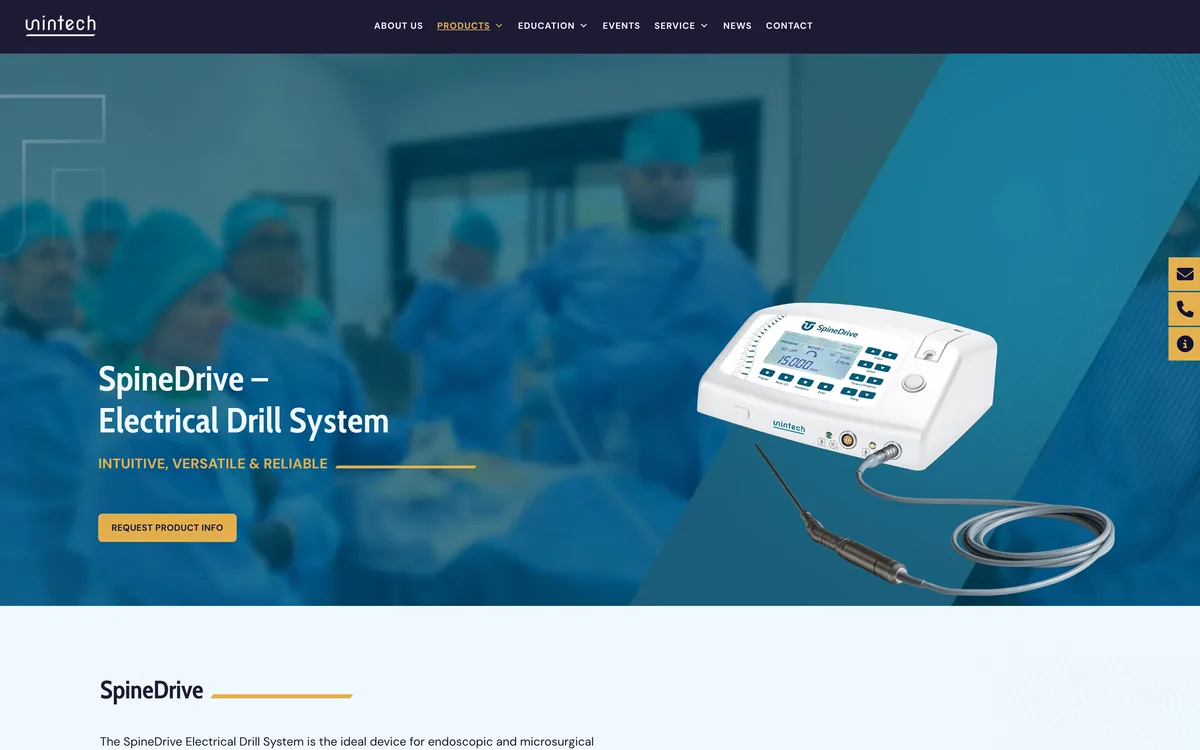 SpineDrive Product Page interface preview